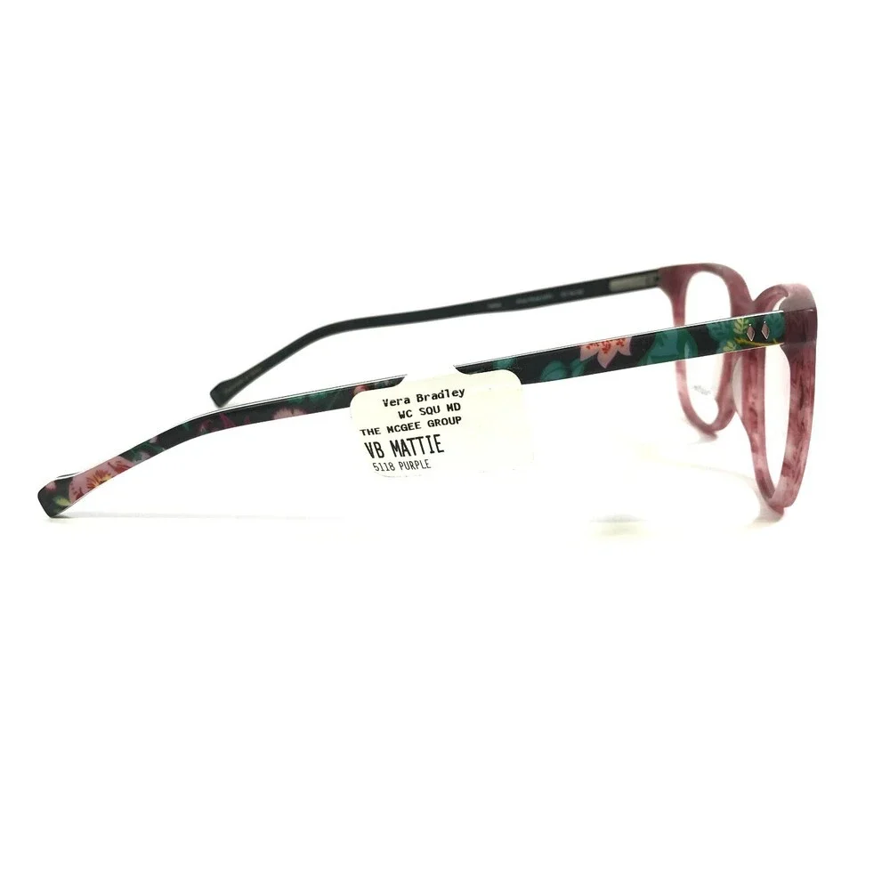 Vera Bradley Eyeglasses Frames Mattie Vines Floral VIF Purple Green 51-18-140